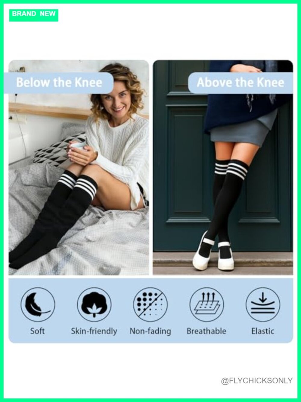 Thigh High Socks Over the Knee Striped Cosplay Boot Socks 4 Pack - Picture 4 of 6